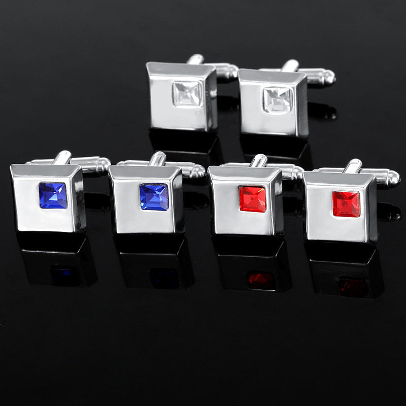 Alloy Spot Drill Fashion Men's Square Cufflinks