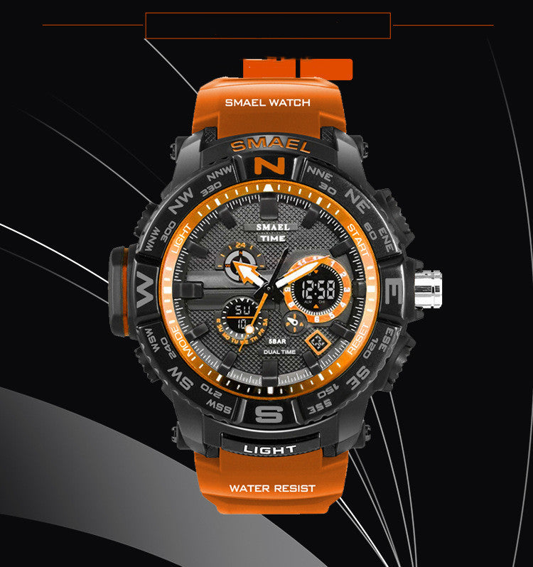 Waterproof And Shockproof Dual Display Luminous Watch