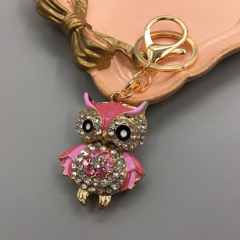 Owl Keychain Enamel Artware Cartoon Cute