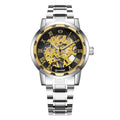 Steel Strip Hollow Gold Manual Mechanical Watch