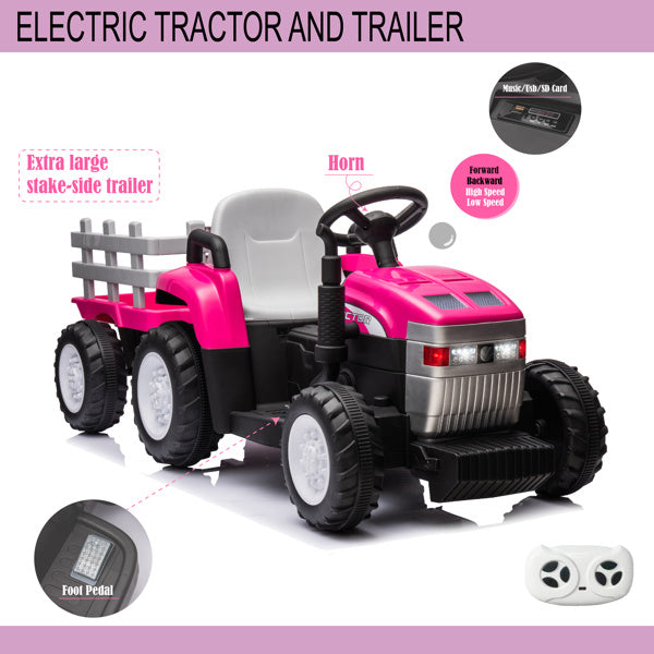 12V7AH Battery Powered Toy Tractor With Trailer