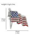 American Flag Golden M Badge Alloy Drop Oil Diamond Brooch