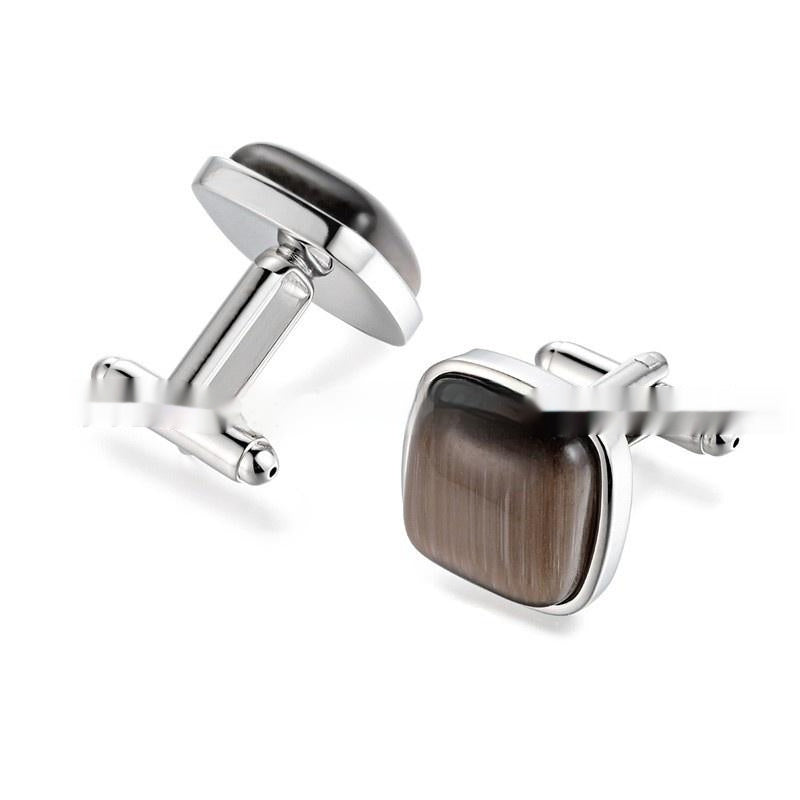 Men's High-end Opal Cufflinks Business Shirt French Cufflink Ornament