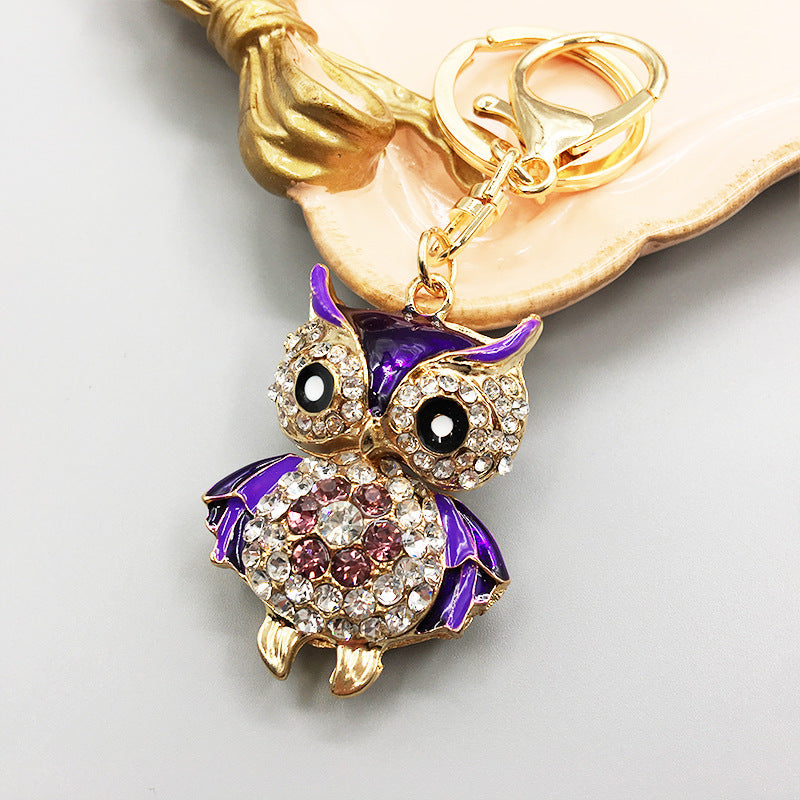 Owl Keychain Enamel Artware Cartoon Cute