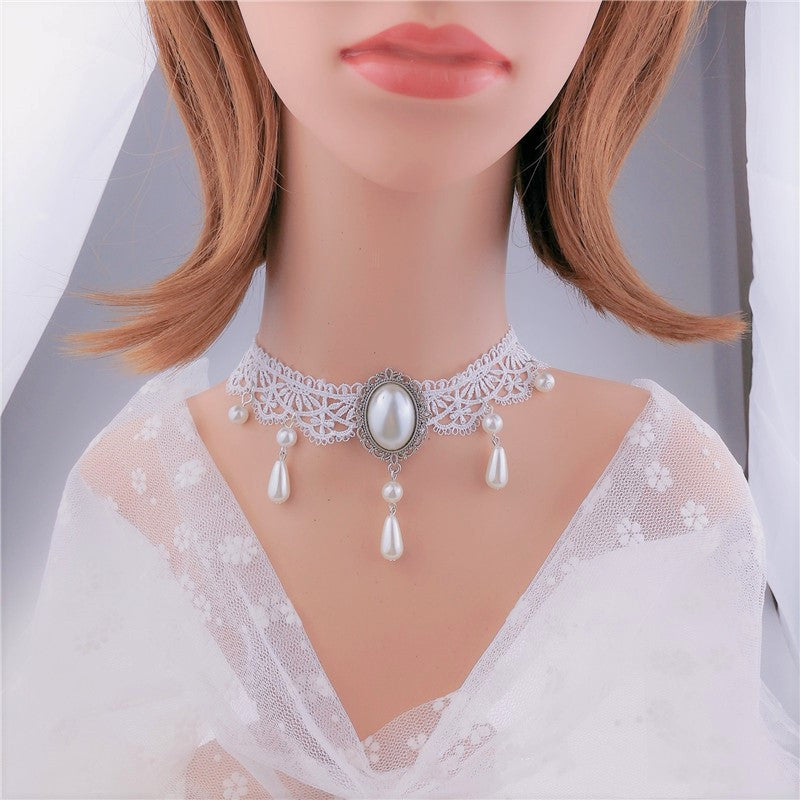 Personalized Multi-layer Crystal Lace Necklace Bone Chain