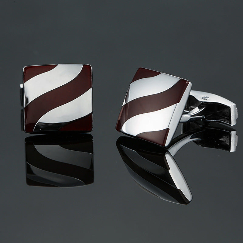 Men's Enamel Craft Vintage Pattern Series Cube Cufflinks