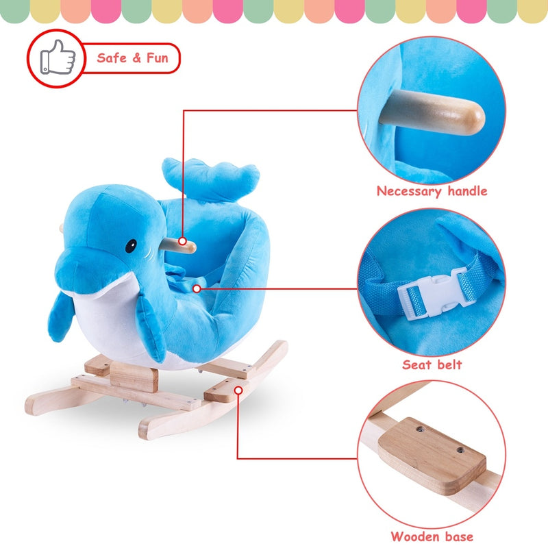 Rocking Horse Toy Ride-On Rocker Plush for Kids Stuffed Animal Rocker Toy Child Rocking Toy