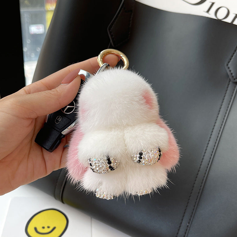 Mink Plush Cute Net Red Rabbit Pendant Keychain