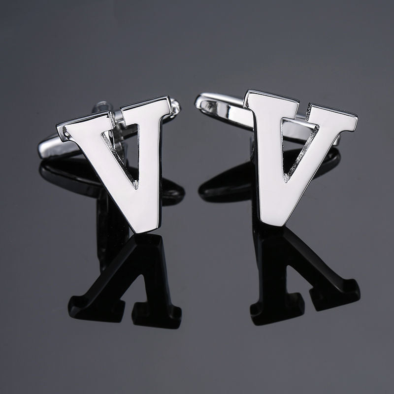 Men's French English Letter Cufflinks