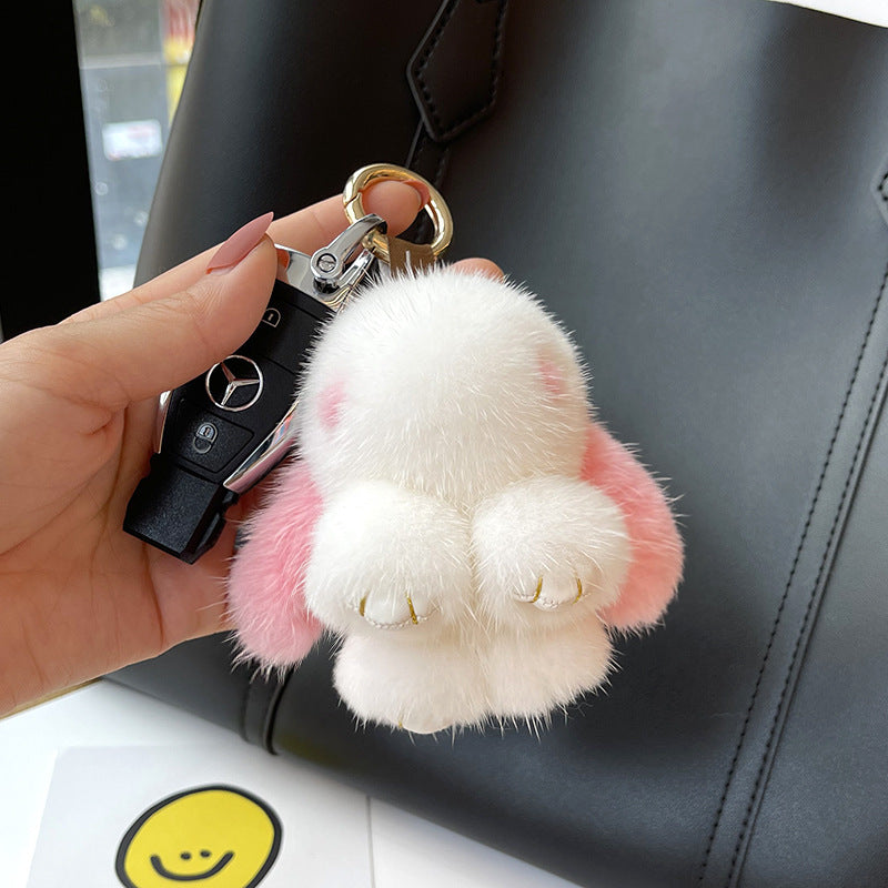 Mink Plush Cute Net Red Rabbit Pendant Keychain