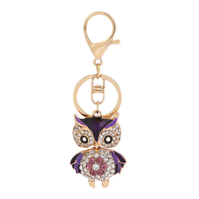 Owl Keychain Enamel Artware Cartoon Cute