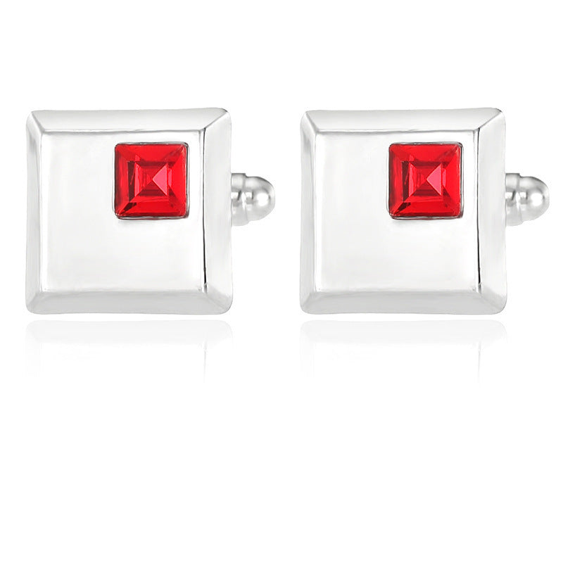 Alloy Spot Drill Fashion Men's Square Cufflinks