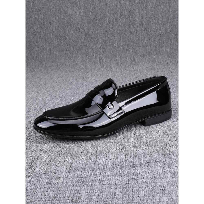 Glossy Slip-on Casual Breathable Business Formal Wear Leather Shoes